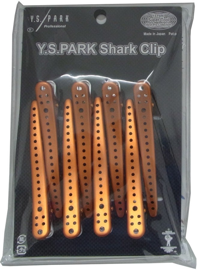 مجموعة مشابك شعر YSPark Shark، 8 قطع (معدن برتقالي)